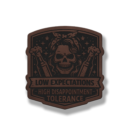 Low Expectations Woman – Leatherette Morale Patch