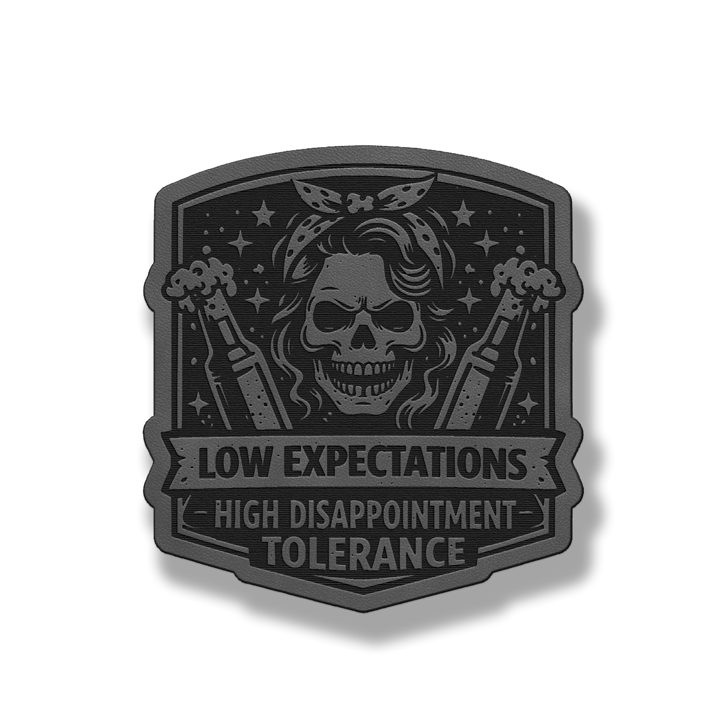 Low Expectations Woman – Leatherette Morale Patch