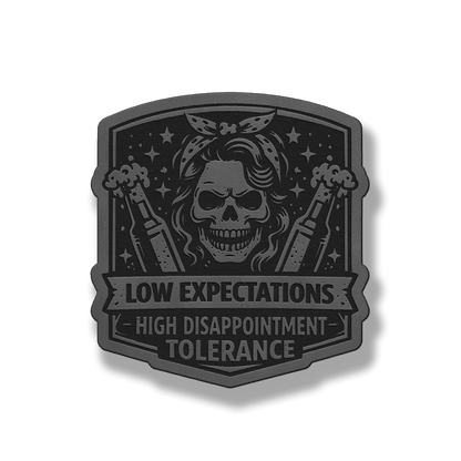Low Expectations Woman – Leatherette Morale Patch