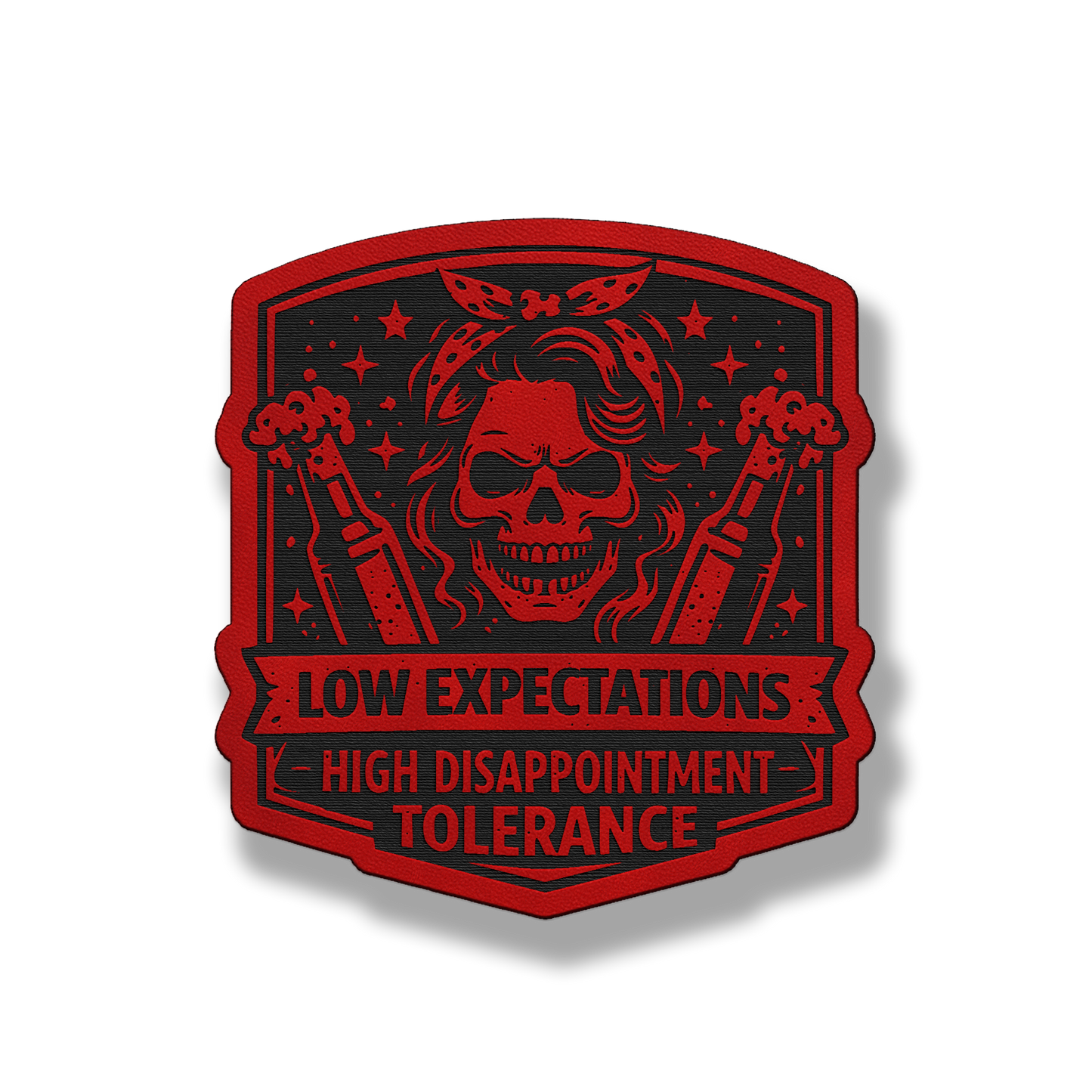 Low Expectations Woman – Leatherette Morale Patch