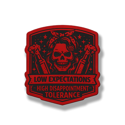Low Expectations Woman – Leatherette Morale Patch