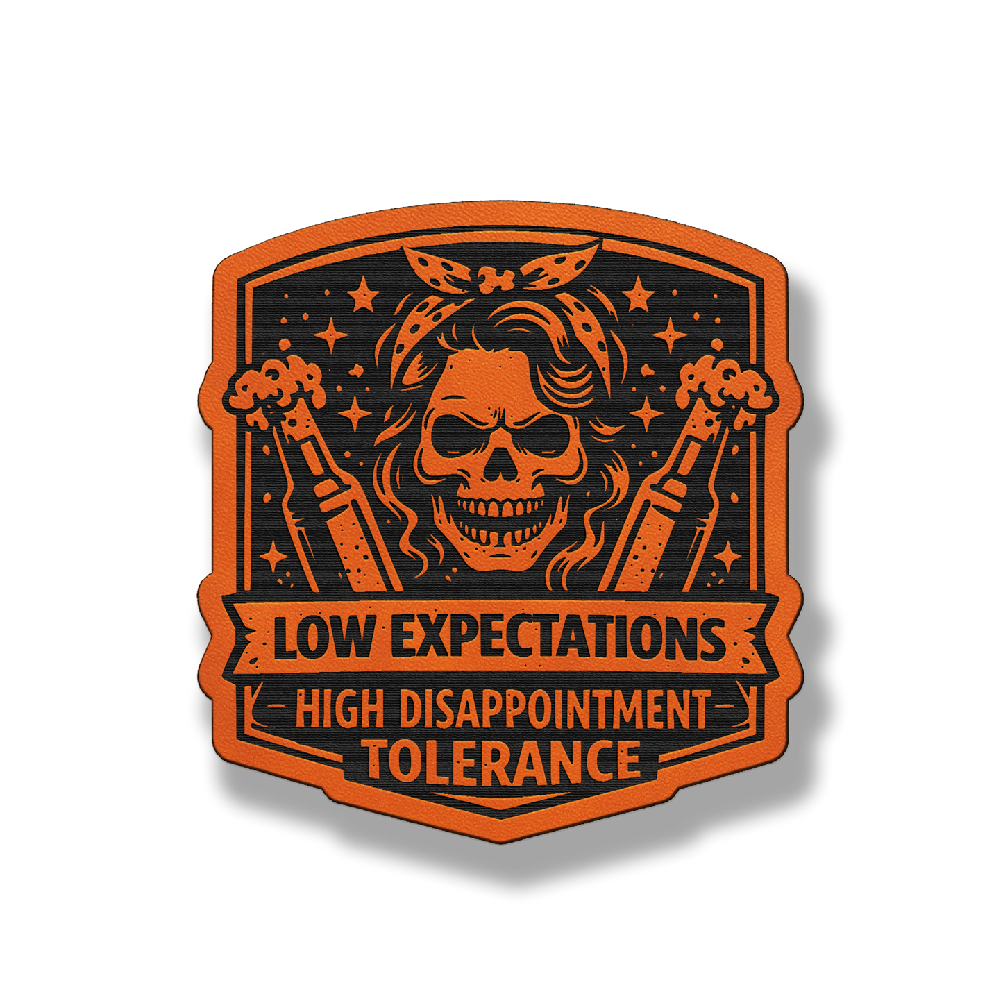 Low Expectations Woman – Leatherette Morale Patch