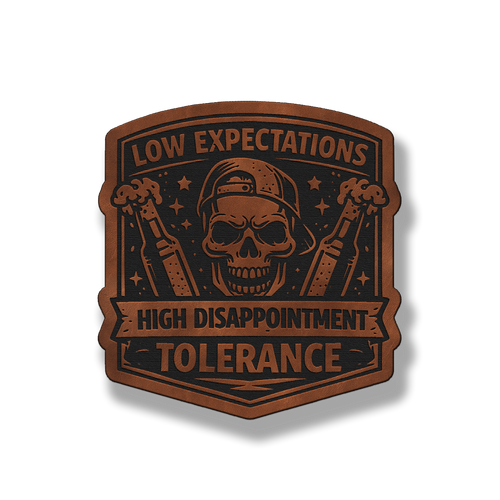 Low Expectations Male– Leatherette Morale Patch