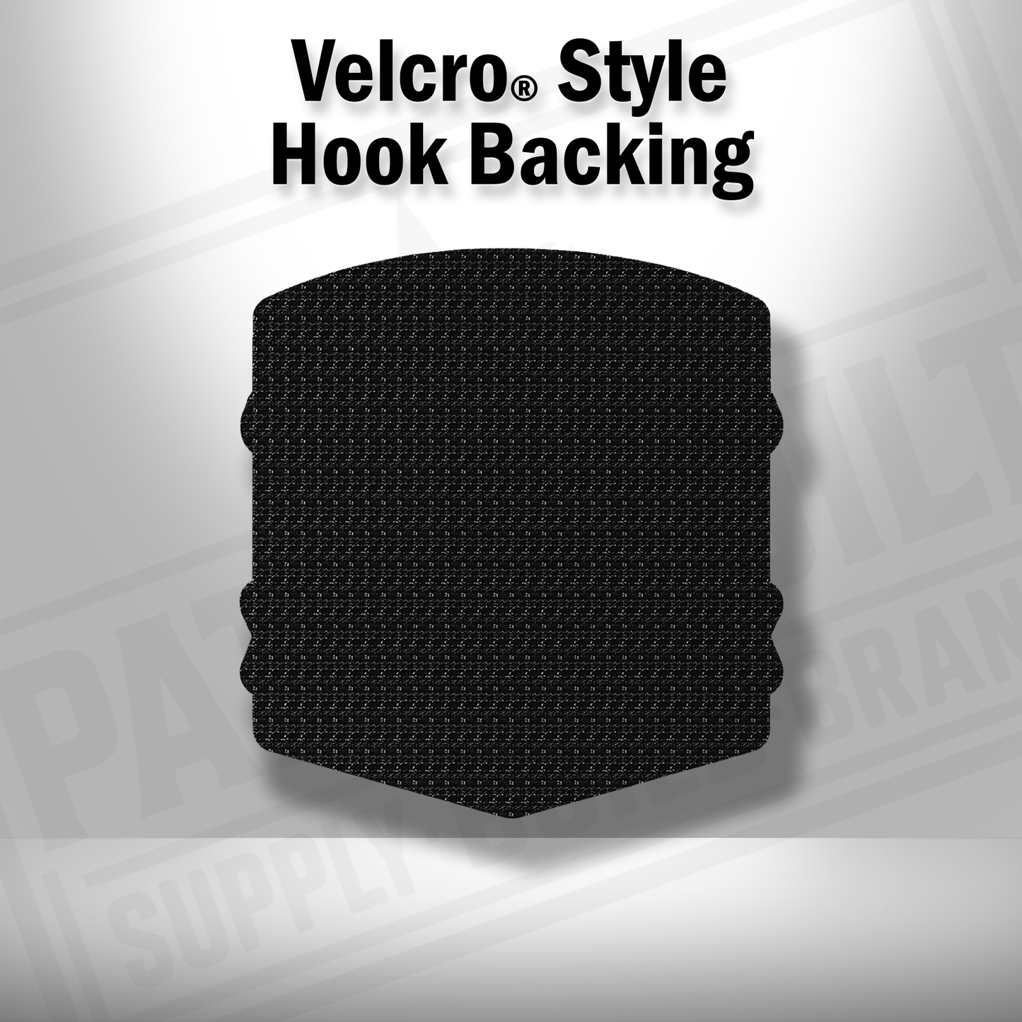 Hook backing shown on Low Expectations Male patch