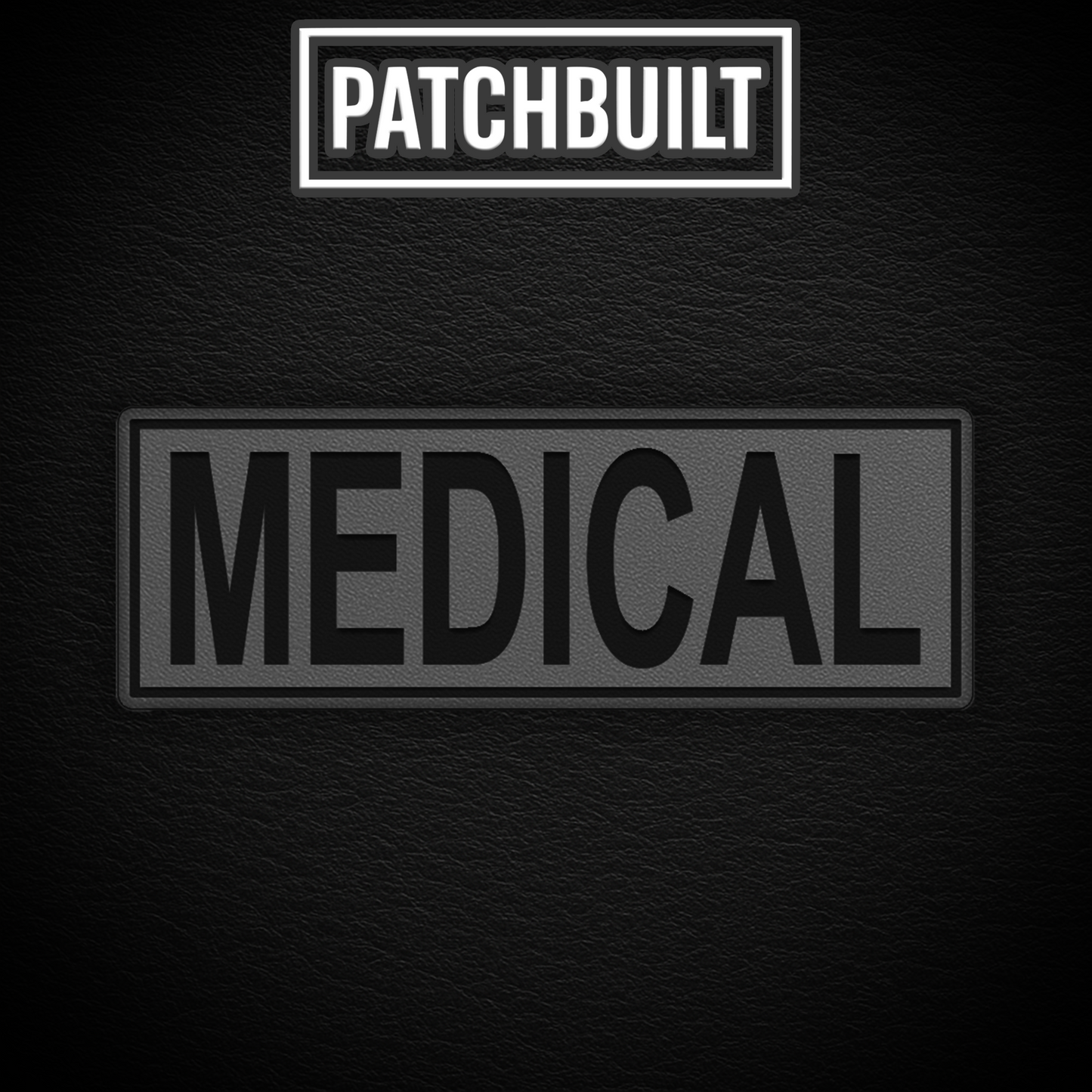 MEDICAL – Large Gray Leatherette Patch (Hook & Loop or Iron-On)
