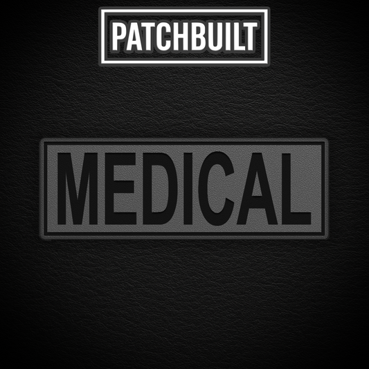 MEDICAL – Large Gray Leatherette Patch (Hook & Loop or Iron-On)