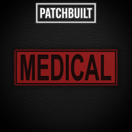 MEDICAL – Large Red Leatherette Patch (Hook & Loop or Iron-On)