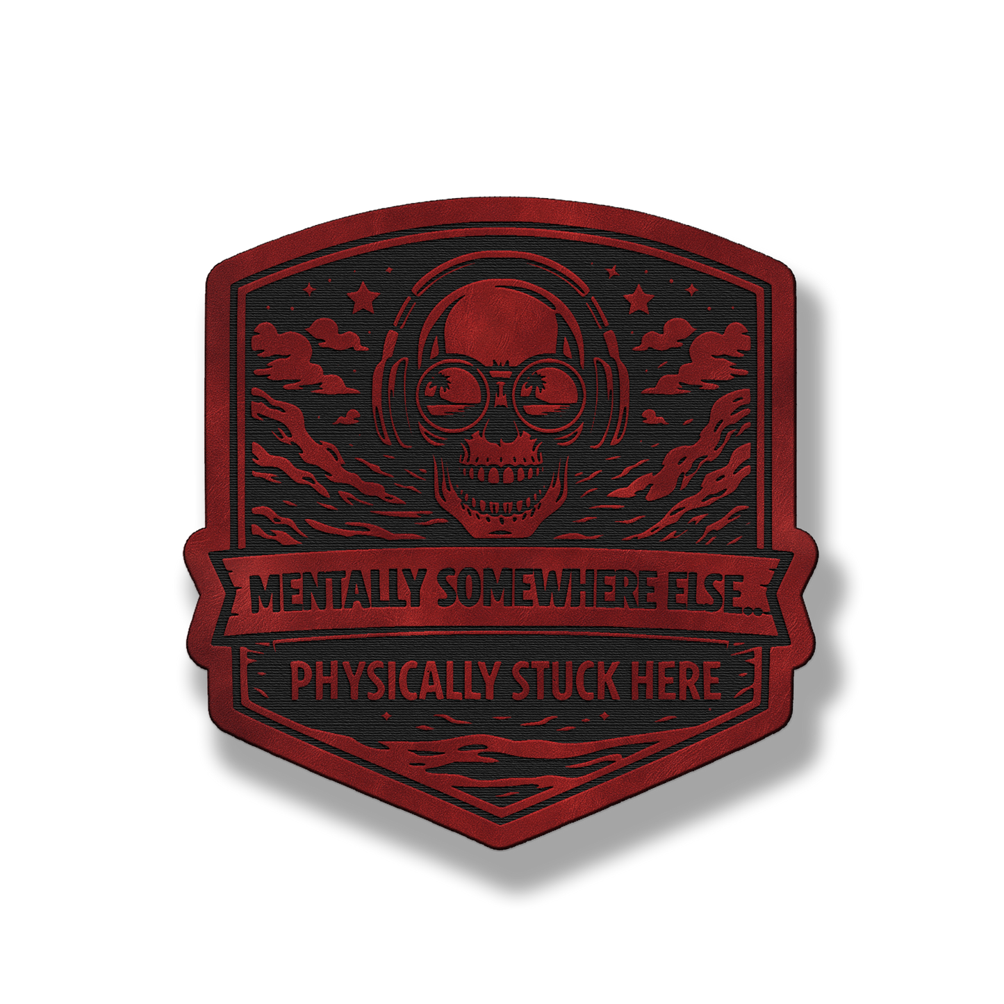 Mentally Somewhere Else Skull Patch – Leatherette Morale Patch