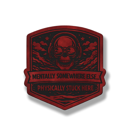 Mentally Somewhere Else Skull Patch – Leatherette Morale Patch