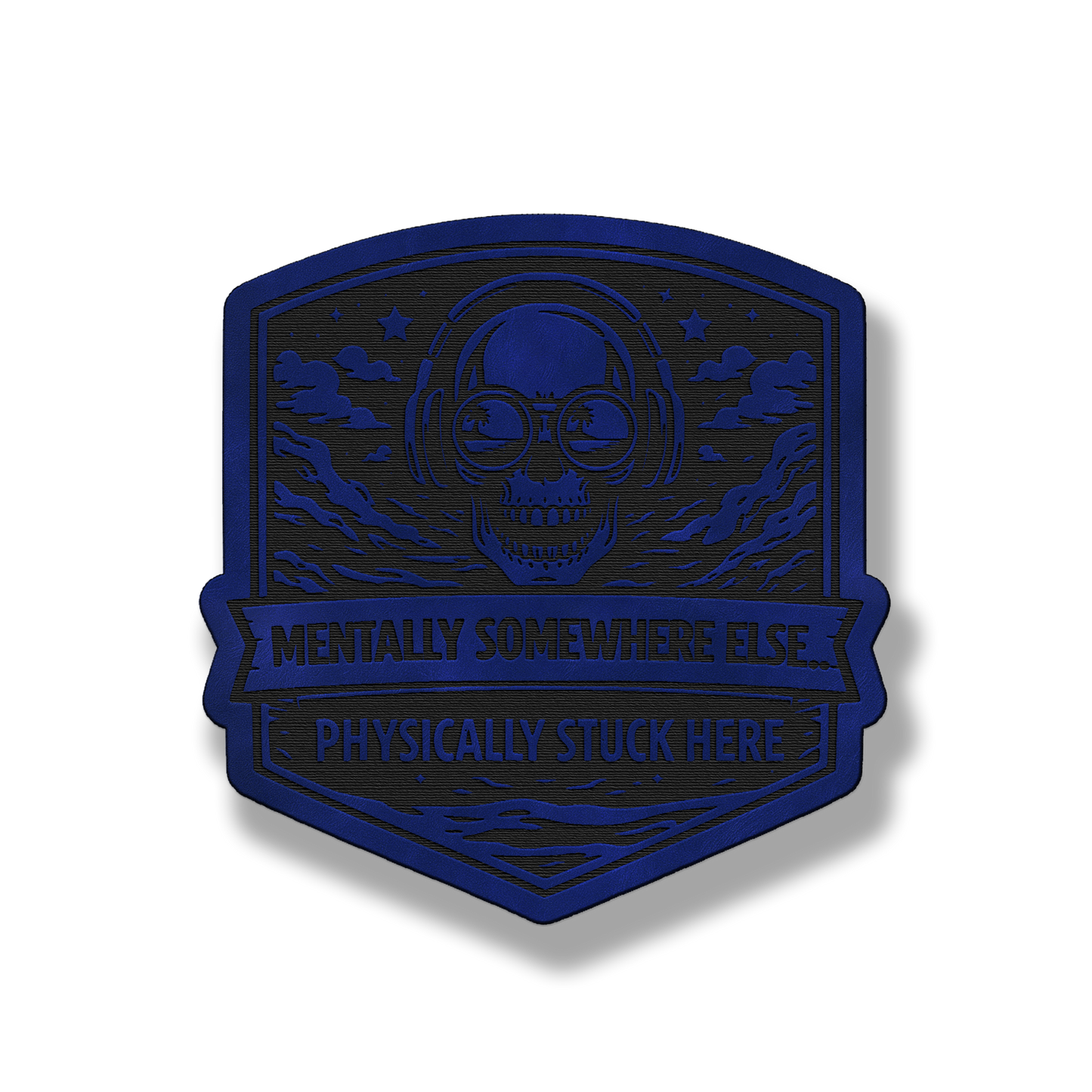 Mentally Somewhere Else Skull Patch – Leatherette Morale Patch