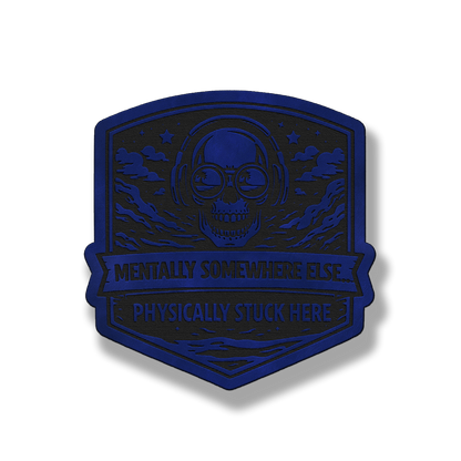Mentally Somewhere Else Skull Patch – Leatherette Morale Patch