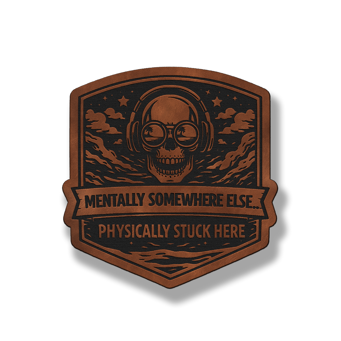 Mentally Somewhere Else Skull Patch – Leatherette Morale Patch