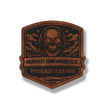 Mentally Somewhere Else Skull Patch – Leatherette Morale Patch