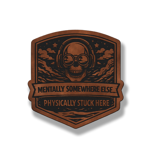 Mentally Somewhere Else Skull Patch – Leatherette Morale Patch