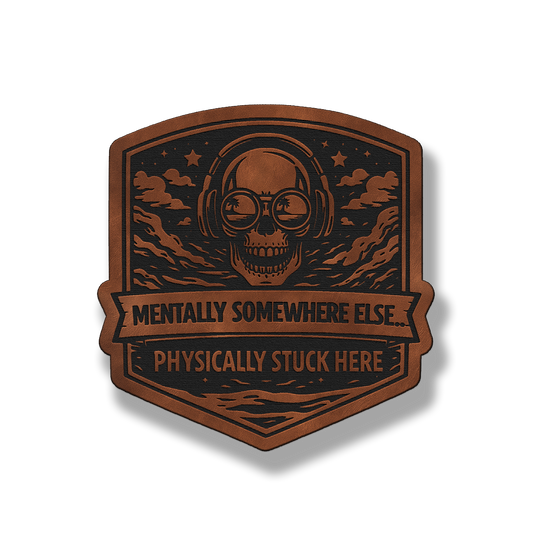 Mentally Somewhere Else Skull Patch – Leatherette Morale Patch