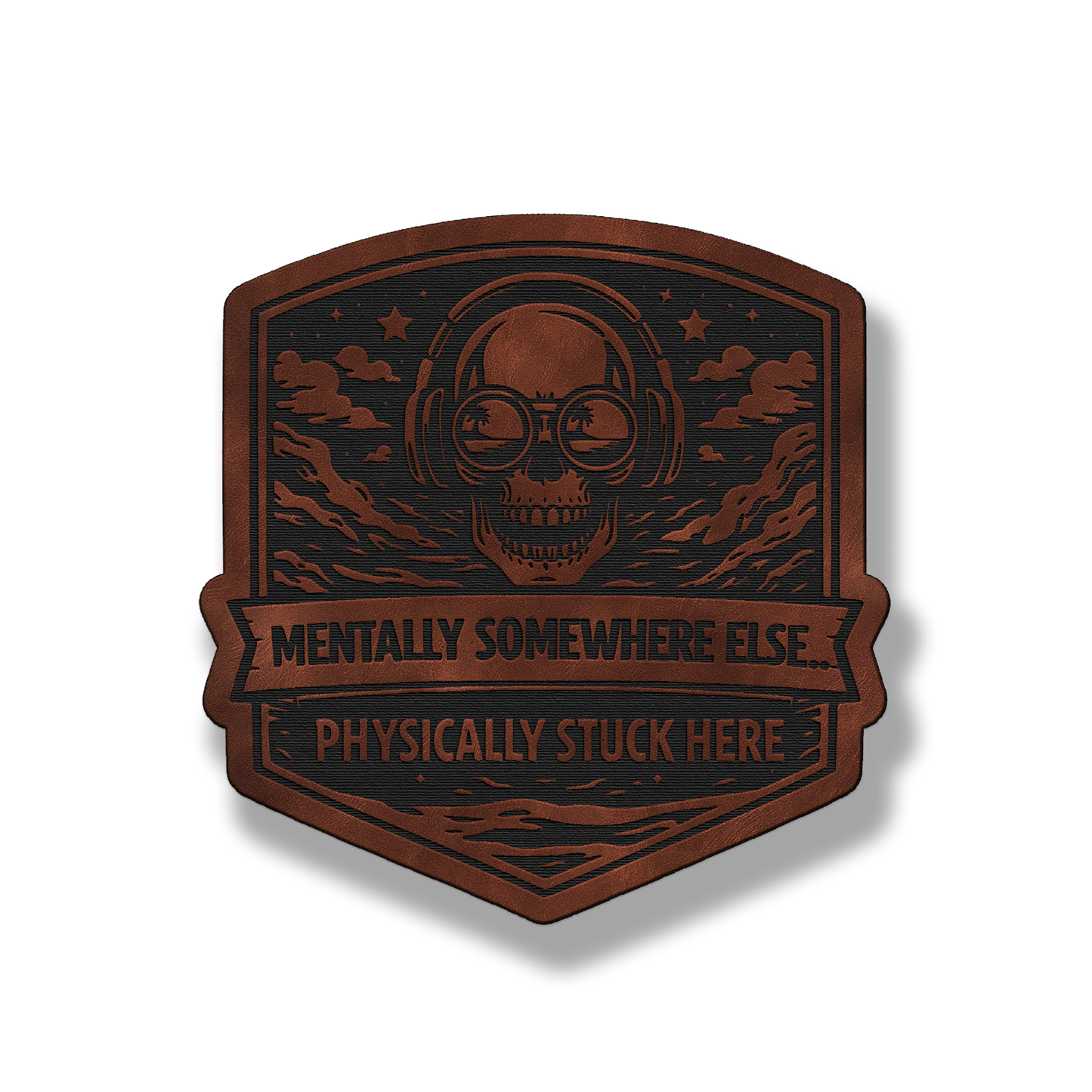 Mentally Somewhere Else Skull Patch – Leatherette Morale Patch