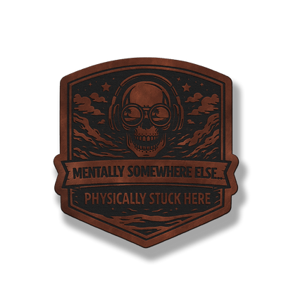 Mentally Somewhere Else Skull Patch – Leatherette Morale Patch