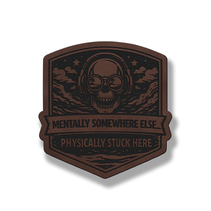 Mentally Somewhere Else Skull Patch – Leatherette Morale Patch