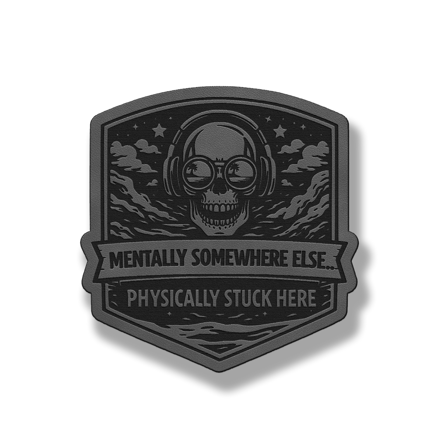 Mentally Somewhere Else Skull Patch – Leatherette Morale Patch