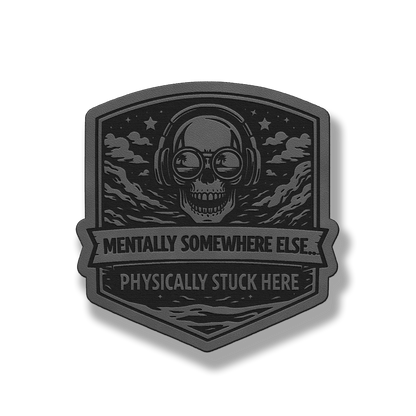 Mentally Somewhere Else Skull Patch – Leatherette Morale Patch