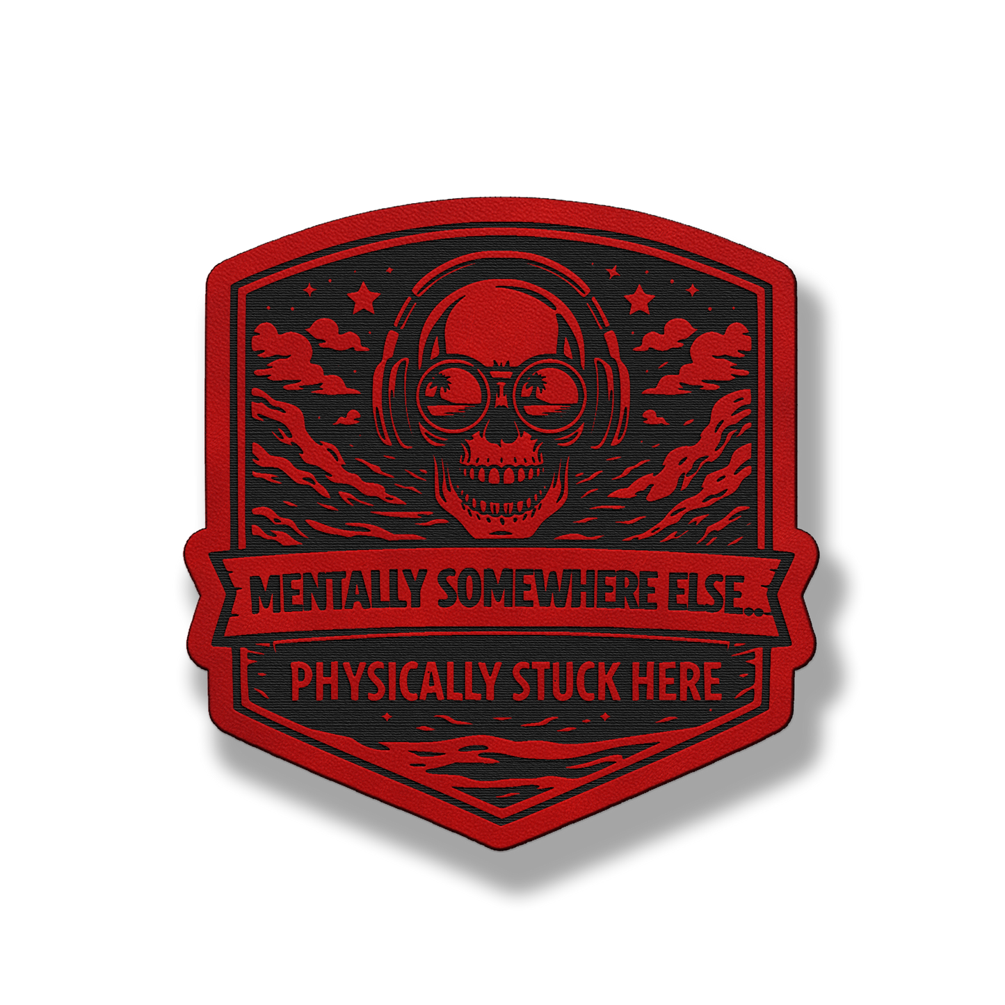 Mentally Somewhere Else Skull Patch – Leatherette Morale Patch