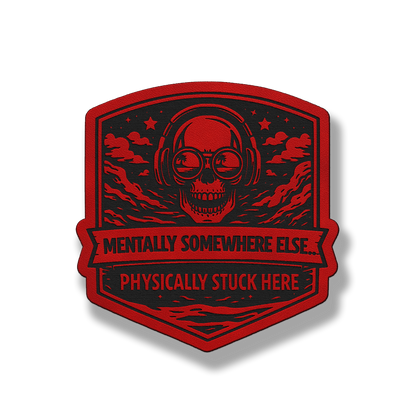 Mentally Somewhere Else Skull Patch – Leatherette Morale Patch