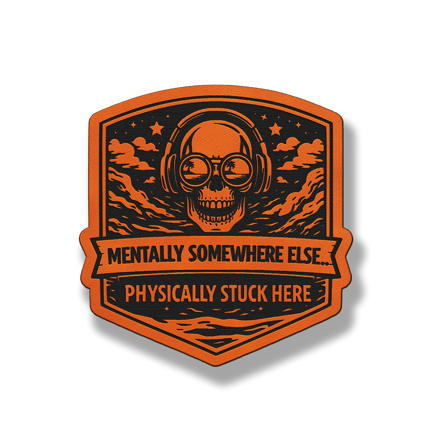 Mentally Somewhere Else Skull Patch – Leatherette Morale Patch