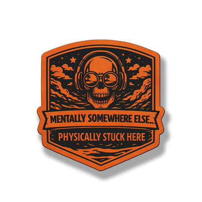 Mentally Somewhere Else Skull Patch – Leatherette Morale Patch