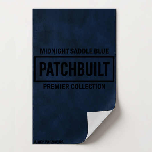 5-Pack Midnight Saddle Blue Leatherette Sheets – Premier Series (12"x24") – Heat-Activated Adhesive
