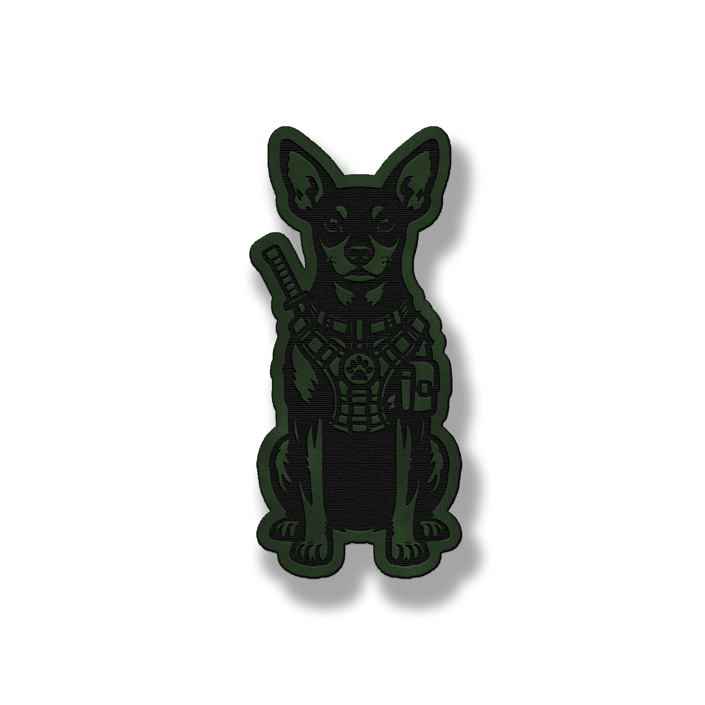 Tactical Miniature Pinscher patch in saddle green leatherette