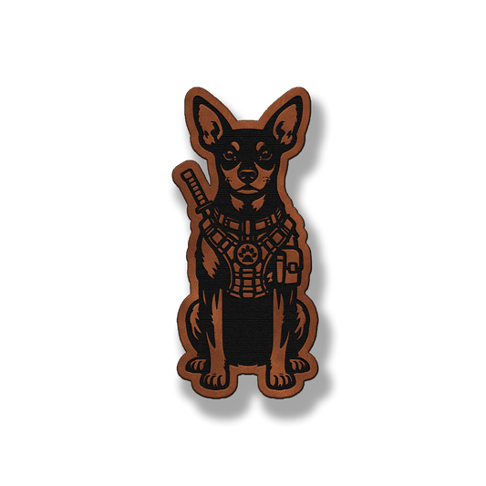 Tactical Miniature Pinscher Dog – Leatherette Morale Patch