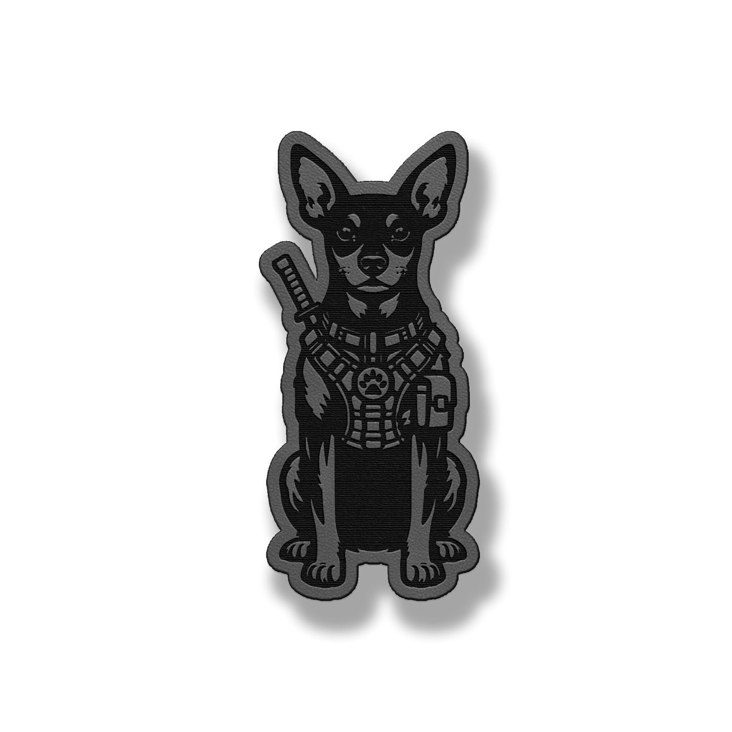 Tactical Miniature Pinscher patch in classic gray leatherette