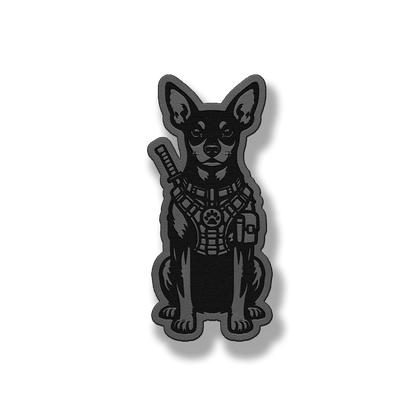 Tactical Miniature Pinscher patch in classic gray leatherette