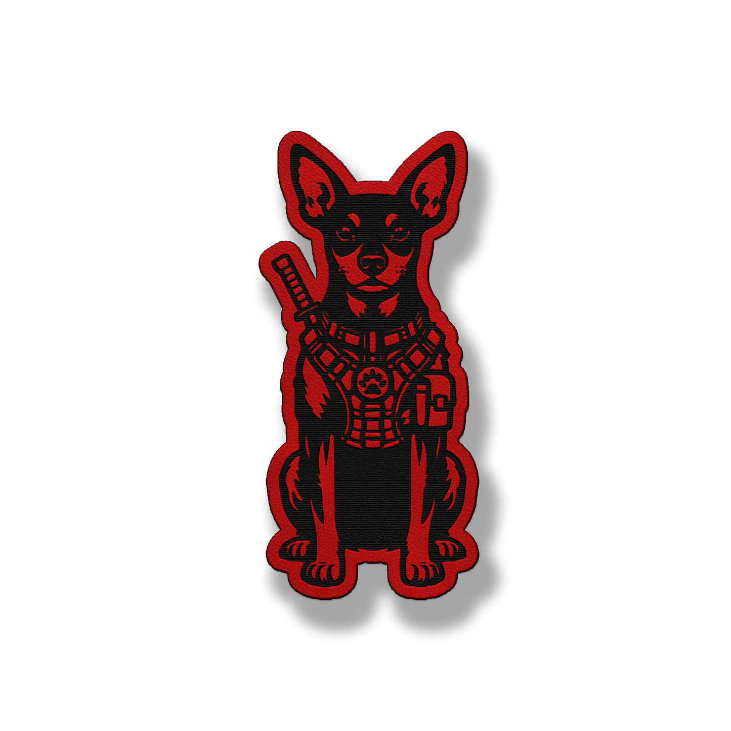Tactical Miniature Pinscher patch in classic red leatherette