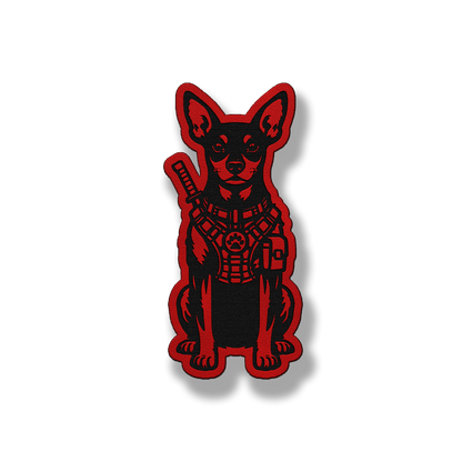 Tactical Miniature Pinscher patch in classic red leatherette