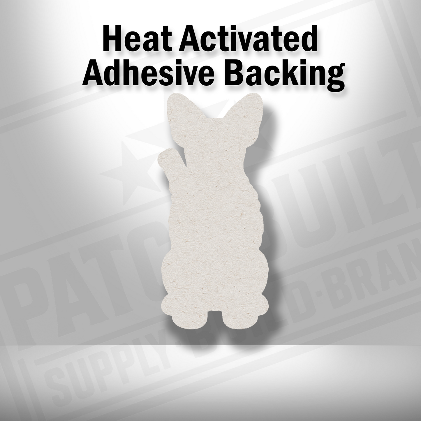 Heat-activated adhesive backing shown on Tactical Miniature Pinscher patch