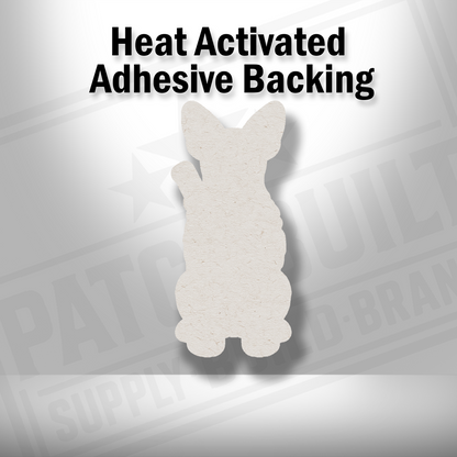 Heat-activated adhesive backing shown on Tactical Miniature Pinscher patch