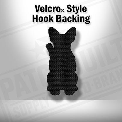 Hook backing shown on Tactical Miniature Pinscher patch