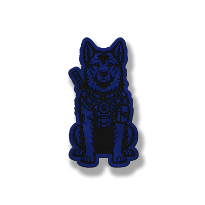 Tactical Norwegian Elkhound dog patch in saddle blue leatherette