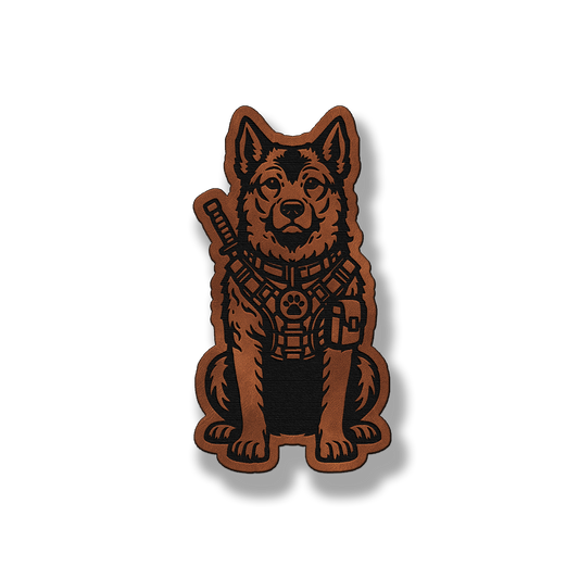 Tactical Norwegian Elkhound Dog – Leatherette Morale Patch