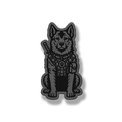 Tactical Norwegian Elkhound dog patch in classic gray leatherette