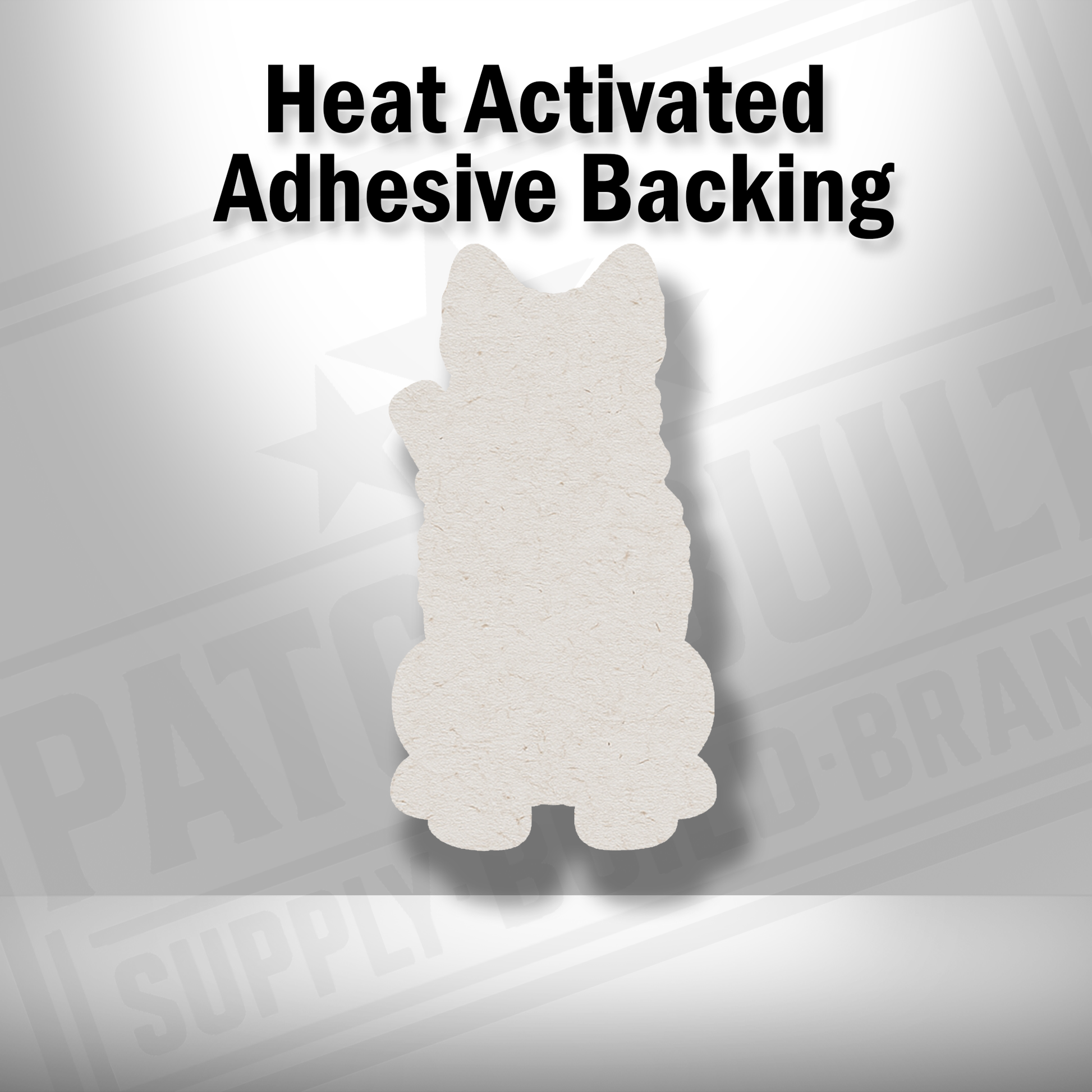 Heat-activated adhesive backing shown on Tactical Norwegian Elkhound patch