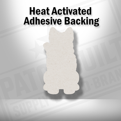 Heat-activated adhesive backing shown on Tactical Norwegian Elkhound patch