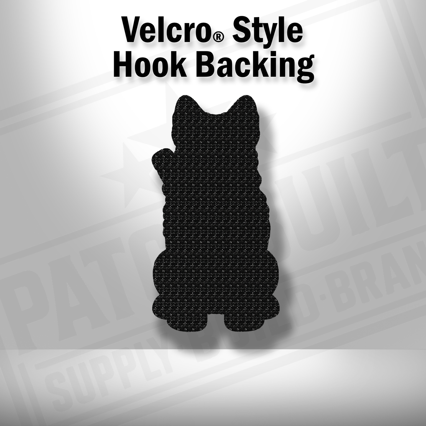 Hook backing shown on Tactical Norwegian Elkhound dog patch