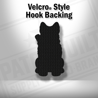 Hook backing shown on Tactical Norwegian Elkhound dog patch