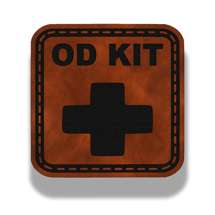 OD Kit leatherette morale patch in saddle chestnut