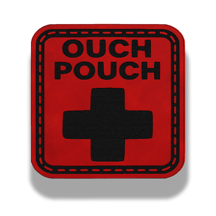 Ouch Pouch leatherette first aid patch in classic red