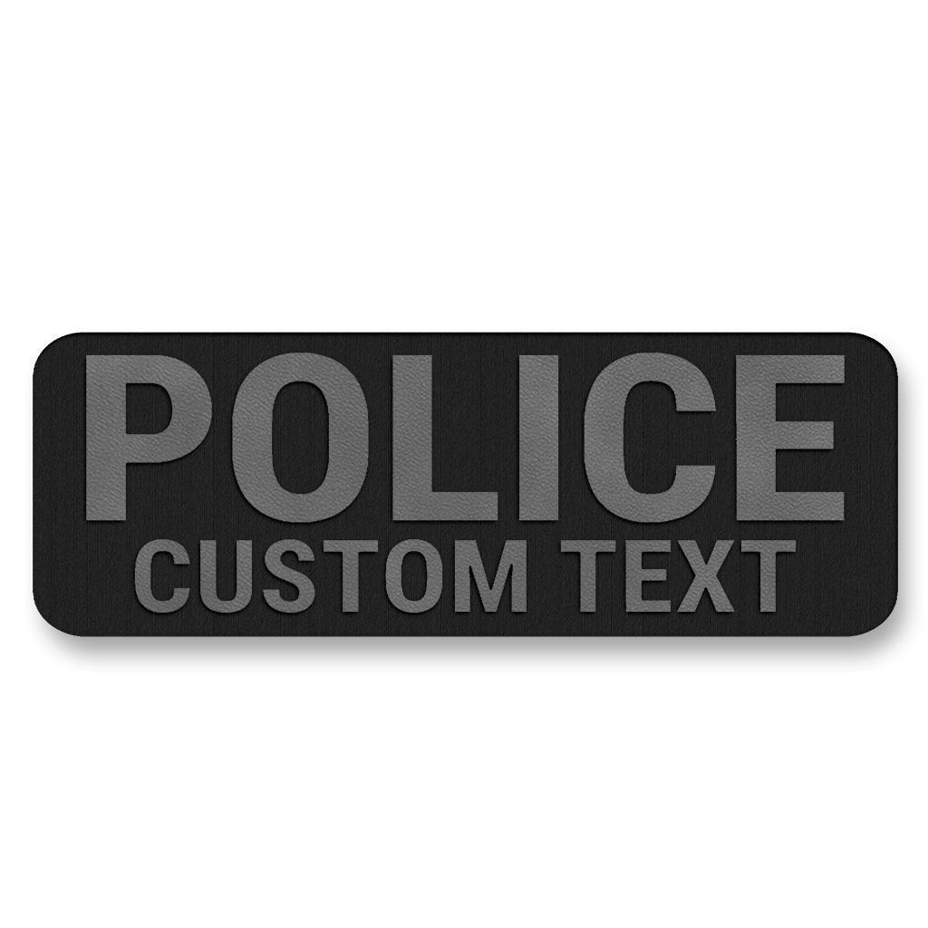 Custom Police Vest Placard 5"x2" – Leatherette Morale Patch