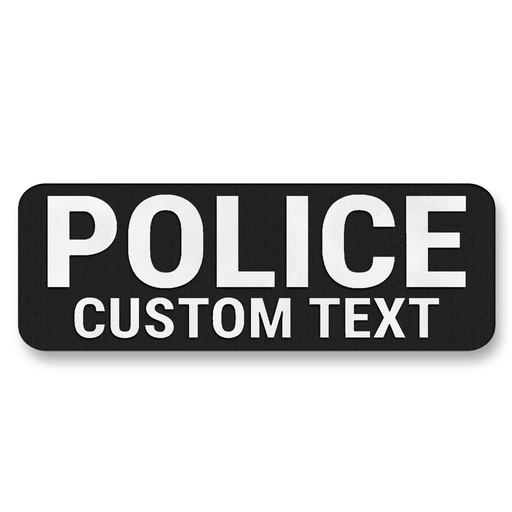 Custom Police Vest Placard 5"x2" – Leatherette Morale Patch