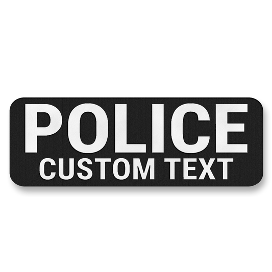 Custom Police Vest Placard 5"x2" – Leatherette Morale Patch